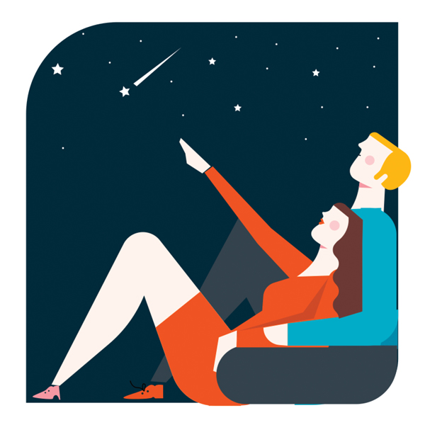 Stargazing illustration