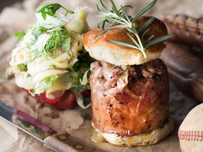 Todd English_Bourbon-Glazed Pork Burger_Jeff Roffman Photography