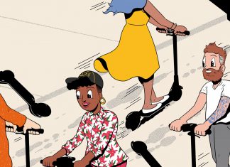 Bird electric scooters
