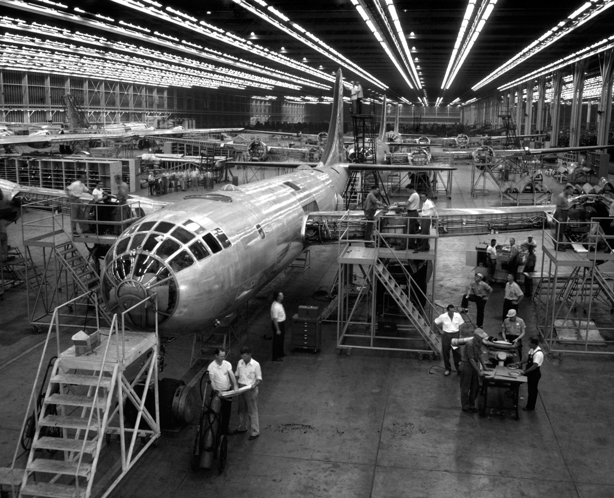 Circa: Lockheed bomber plant