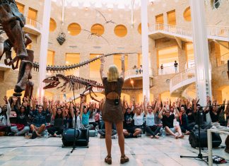 The Big Quiet brought strangers together to meditate under the Fernbank’s dinosaurs The Big Quiet