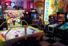 Best of Atlanta 2019: Work & Play An arcade room with a Pac Man game, air hocky, pinball machines, and more
