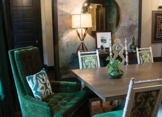 A designer’s cozy green dining room is perfect for holiday entertaining