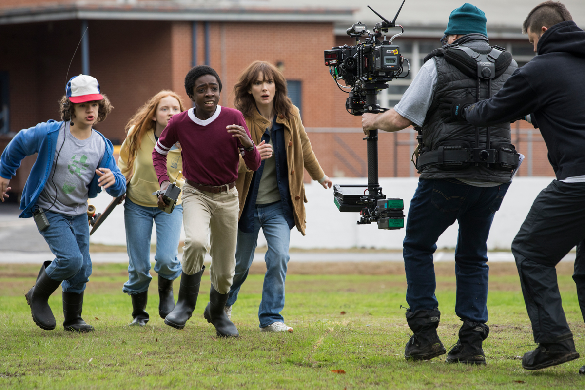 Filming on set of Stranger Things season 2