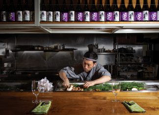 Review: Chirori is ambitious about Japanese food—and even more ambitious about sake Chirori Atlanta Takashi Otsuka front and center behind the counter