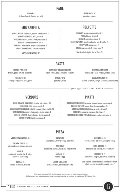 Grana menu