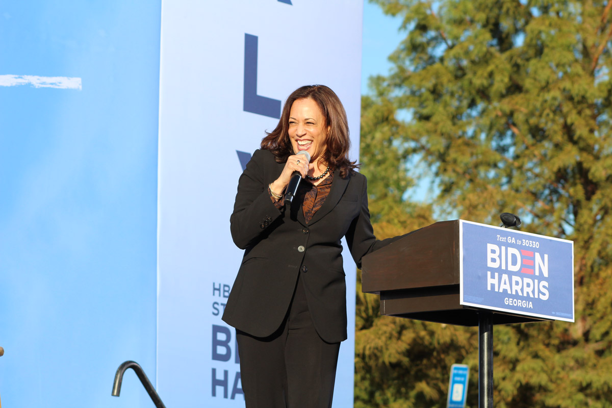 Kamala Harris campaigns at Morehouse College