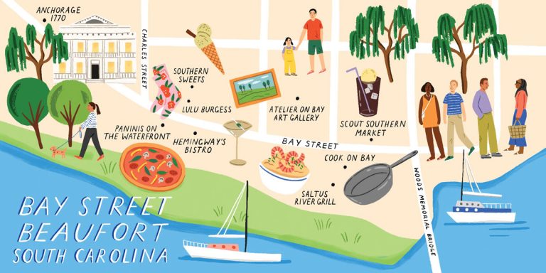 Discover treasures—cultural, culinary, and historic—along Bay Street in Beaufort, South Carolina