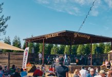 Summer is nigh. Bring on the beer gardens! The spacious outdoor beer garden at Tucker Brewing Company