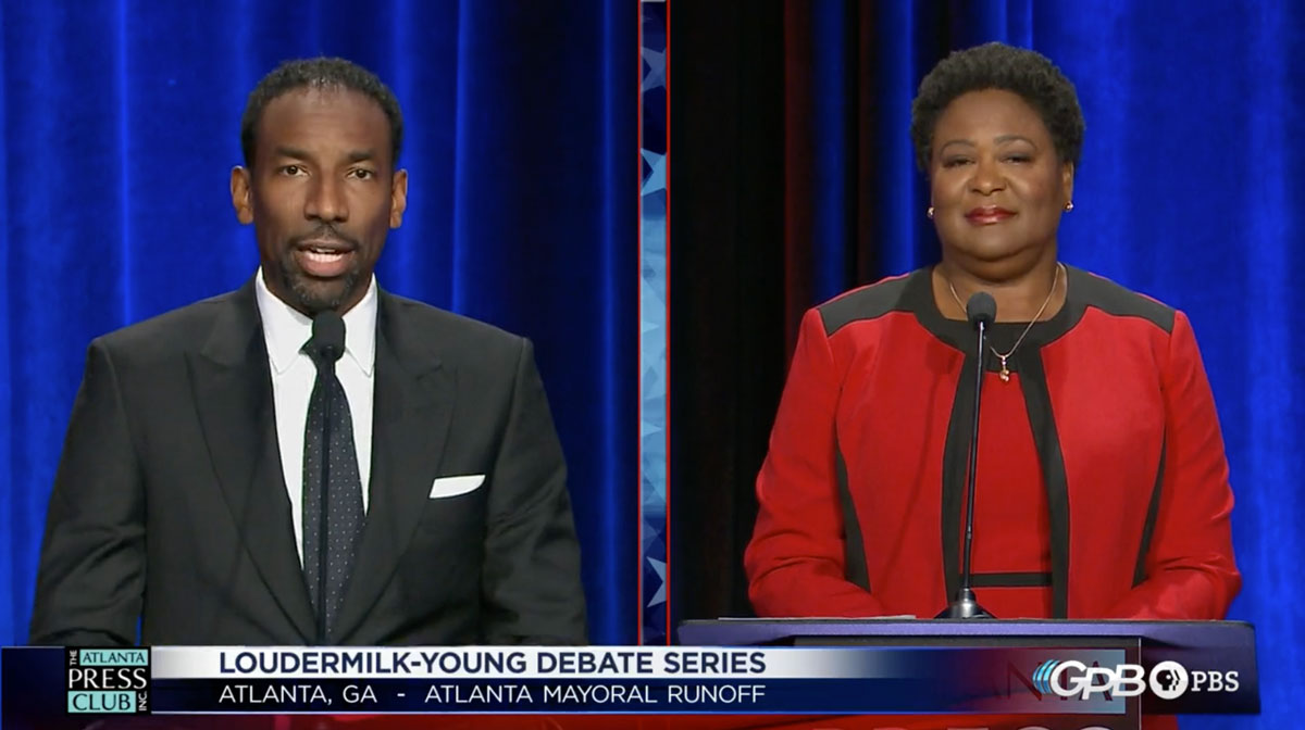 Andre Dickens Felicia Moore Runoff Debate