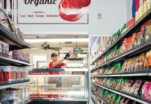 Behind the meat counter at Stella Mart, a Bosnian grocery and butcher in Lawrenceville Stella Mart