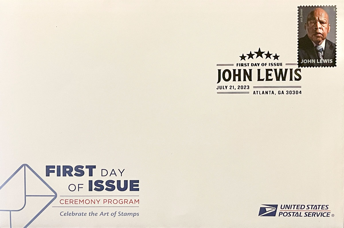 John Lewis, an avid stamp collector, honored with his own USPS forever stamp during an emotional Atlanta ceremony