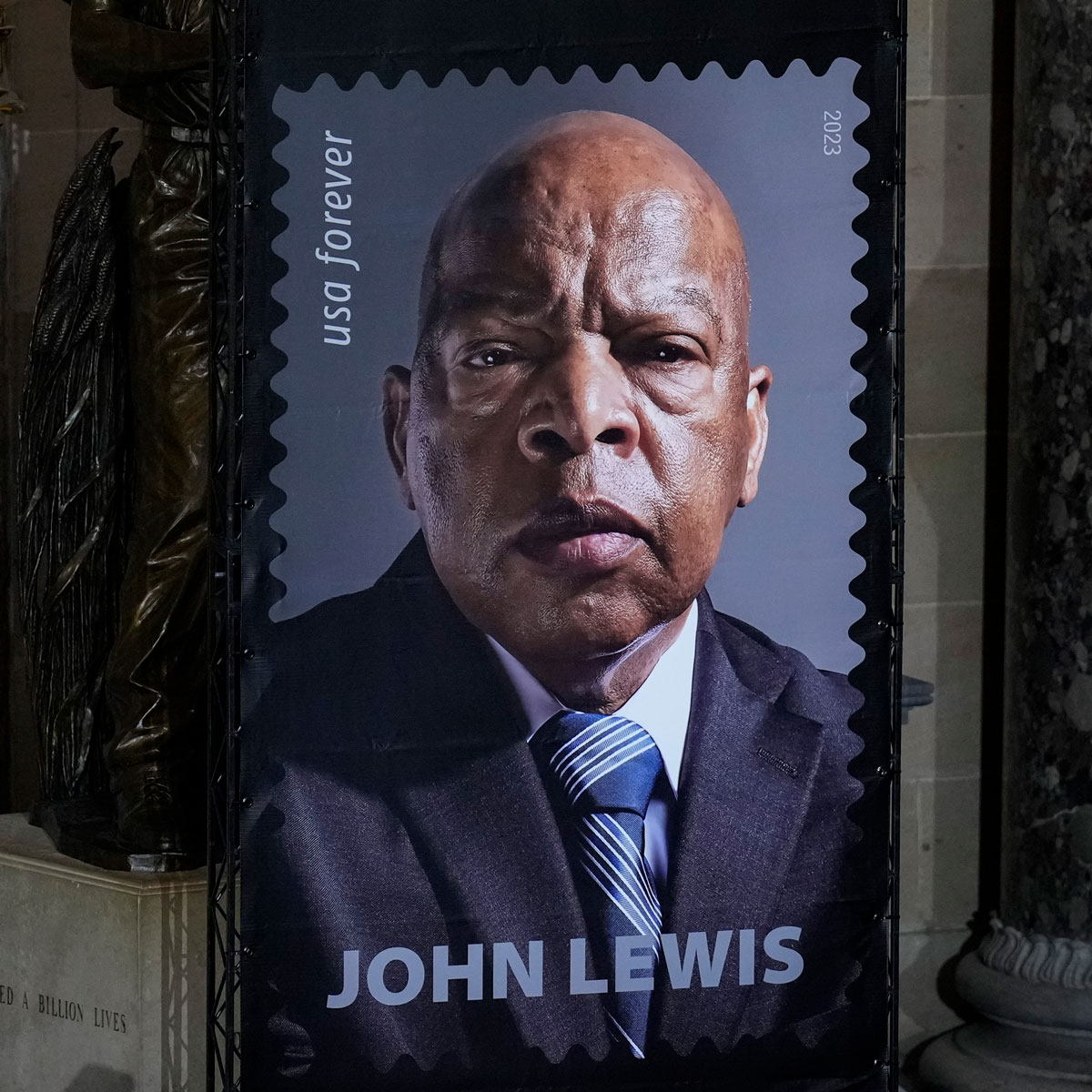 John Lewis, an avid stamp collector, honored with his own USPS forever stamp during an emotional Atlanta ceremony