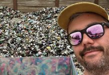 Peace of Mind will pick up your glass—since some counties won’t Grant Wallace takes a selfie after every monthly glass drop-off at Strategic Materials in College Park.