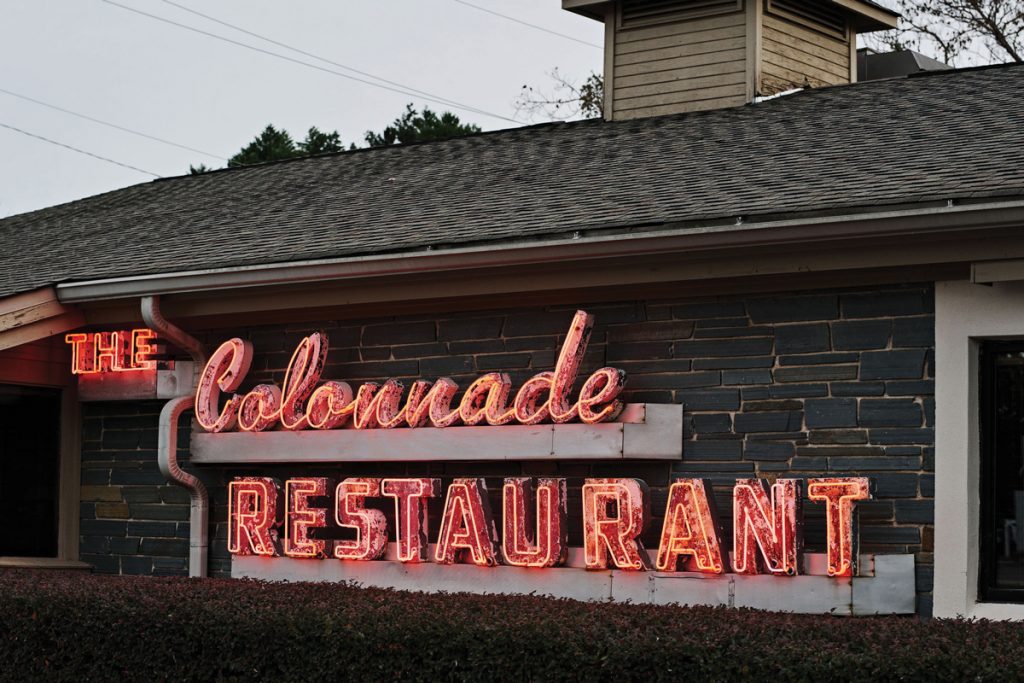 Colonnade restaurant sign