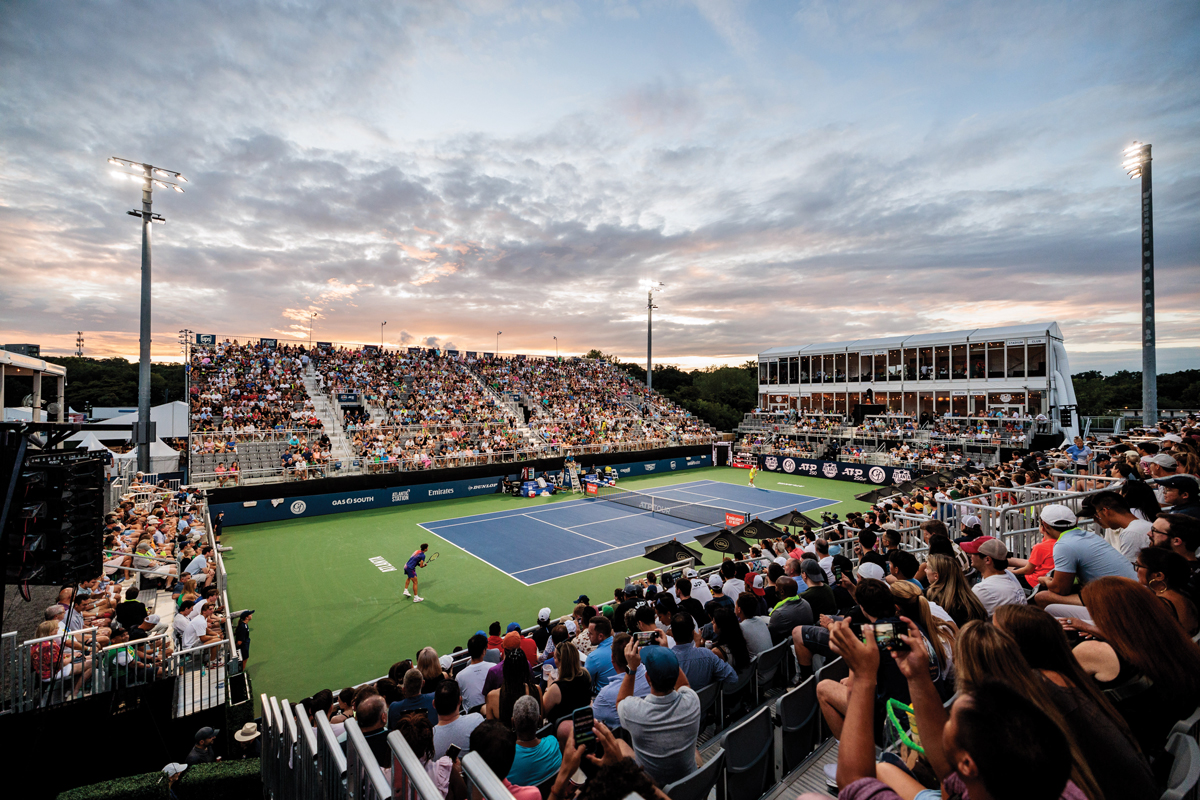 A beautiful evening at the Atlanta Open court