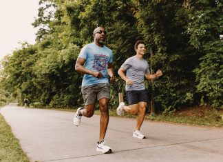I went for a Peachtree Road Race training run with Senator Raphael Warnock Writer Xavier Stevens, and Senator Raphael Warnock run along Eastside Beltline Trail together.