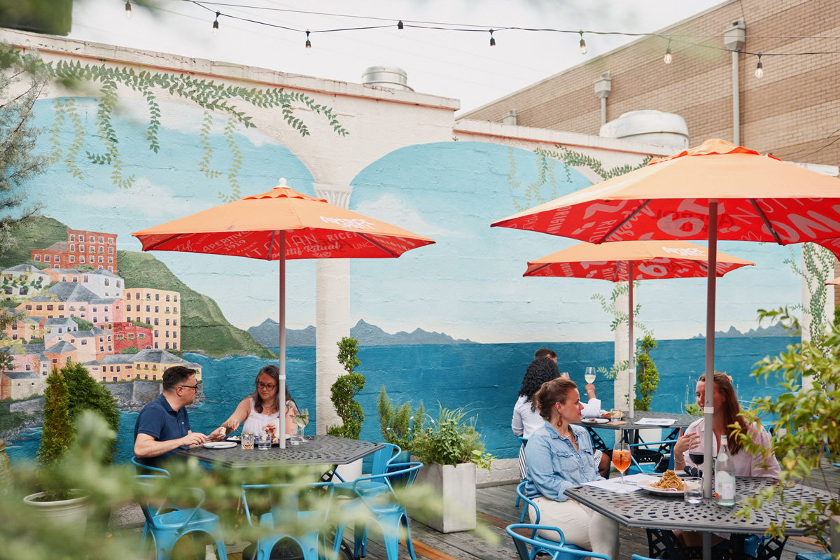 The terrace at Kitty Dare