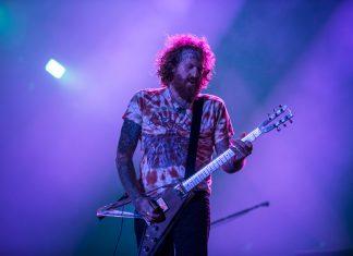 Brent Hinds in 2015, playing with Mastodon at the Rock in Rio concert in Rio de Janeiro, Brazil