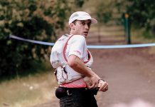 Hans Troyer runs to the finish line