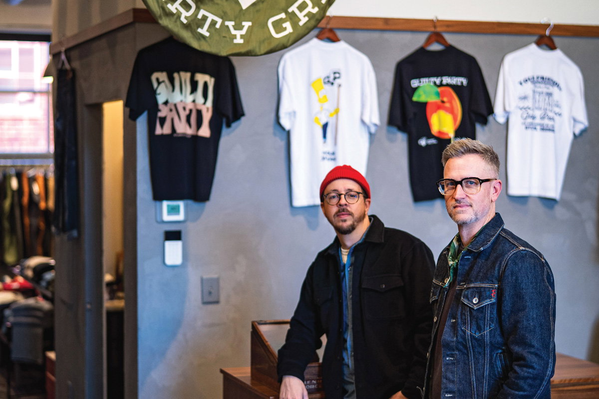 Punk rockers turned denim slingers: Champ Hammett (left) and Heath Ladnier of Guilty Party.