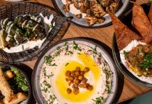 Bey Mediterranean Kitchen + Bar reflects Lebanese culture without the cliches Shared mezze: hummus, cheese cigars, stuffed grape leaves, crispy cauliflower, and smoked eggplant