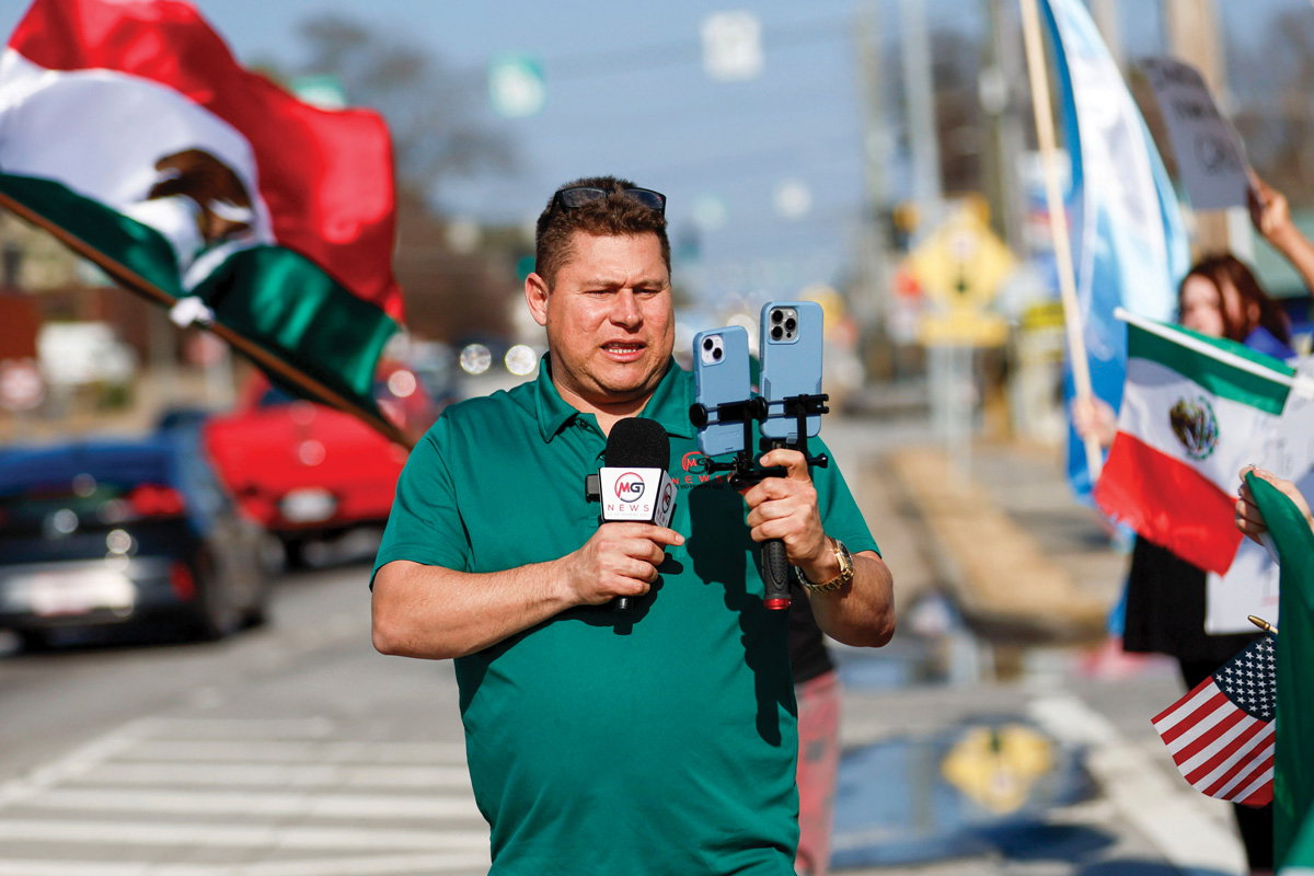 Mario Guevara reporting on immigration