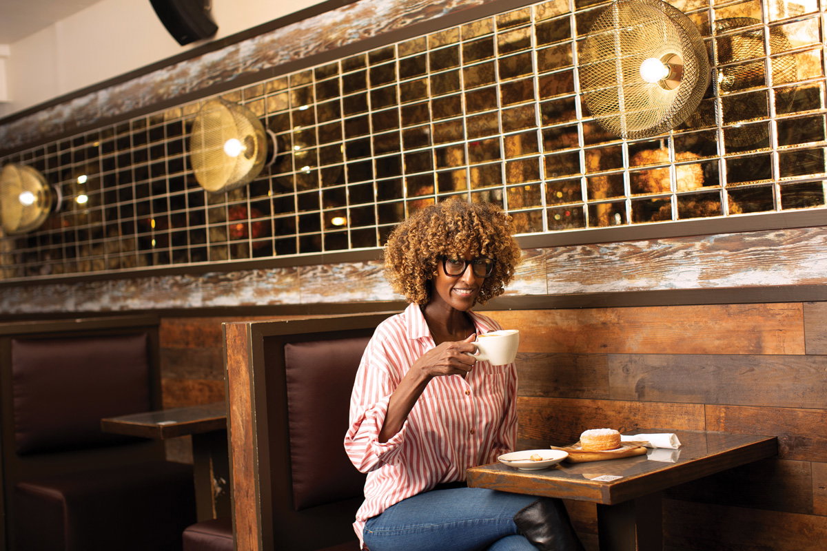 Inside Coffe Thearpy's eclectic decor