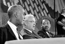 Roy Wilkins (left), Ivan Allen Jr., and Dr. Martin Luther King Jr.
