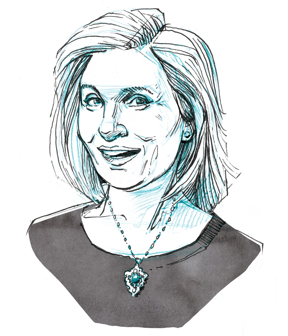 an illustrated portrait of Lois Reitzes