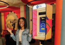 Gloria Umanah with the Hope Booth located on the breezeway connecting Ponce City Market to the Beltline.