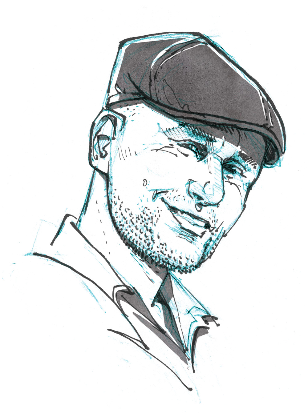 an illustrated portrait of Josh Green