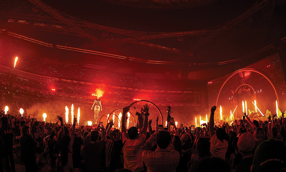 a concert at the Mercedes-Benz Stadium