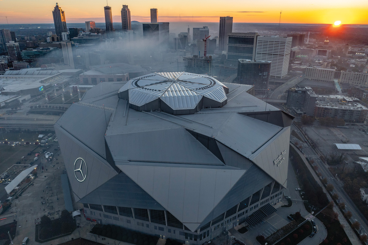 an overhead shot of the stadium