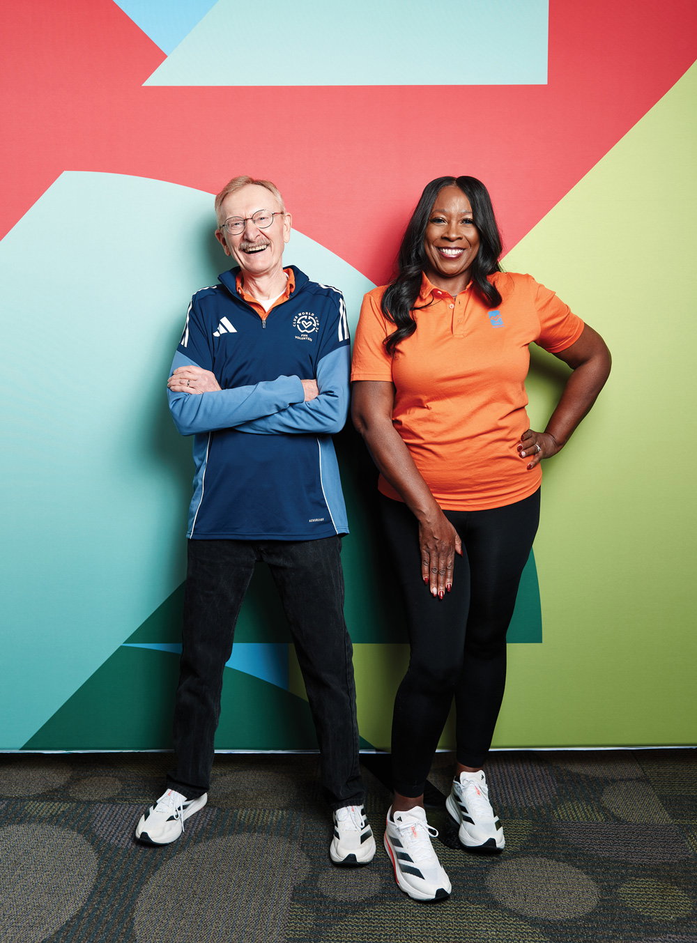 Volunteers Mike Idacavage (left) and Mona Williams (right)