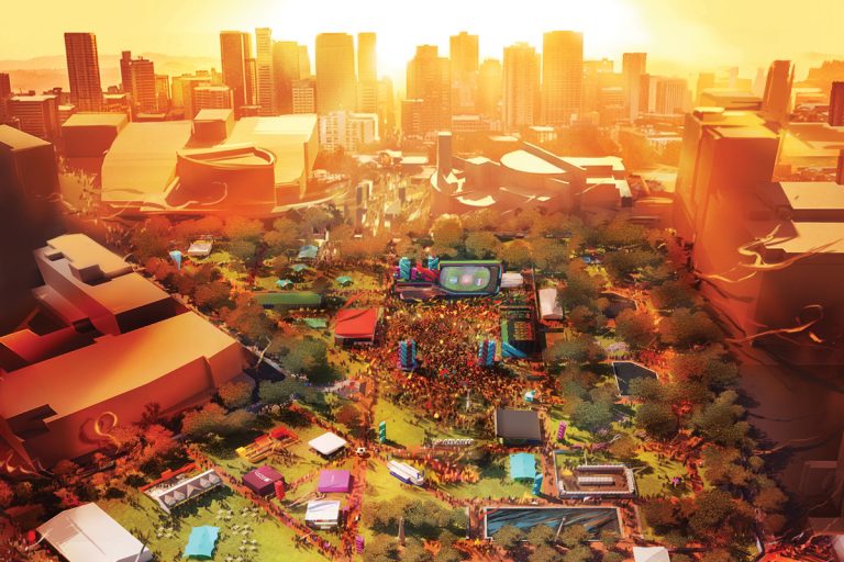 a colorful image of Atlanta's downtown