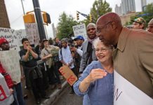 Atlanta’s World Cup Homelessness Strategy: Avoid the mistakes of 1996 Anita Beaty, former leader of the Metro Atlanta Task Force for the Homeless, at a 2011 protest.