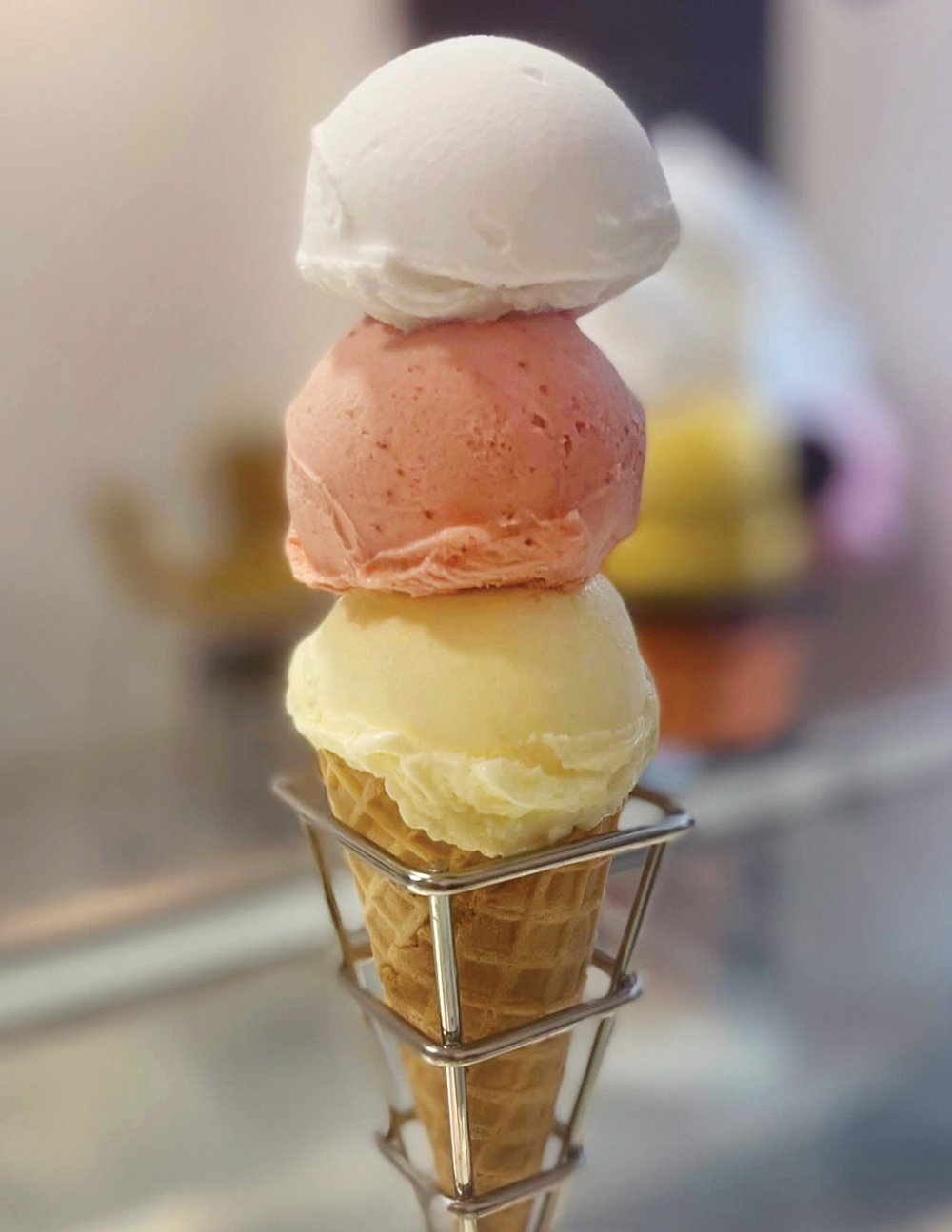 A stacked cone at Dulce Artisan Gelato