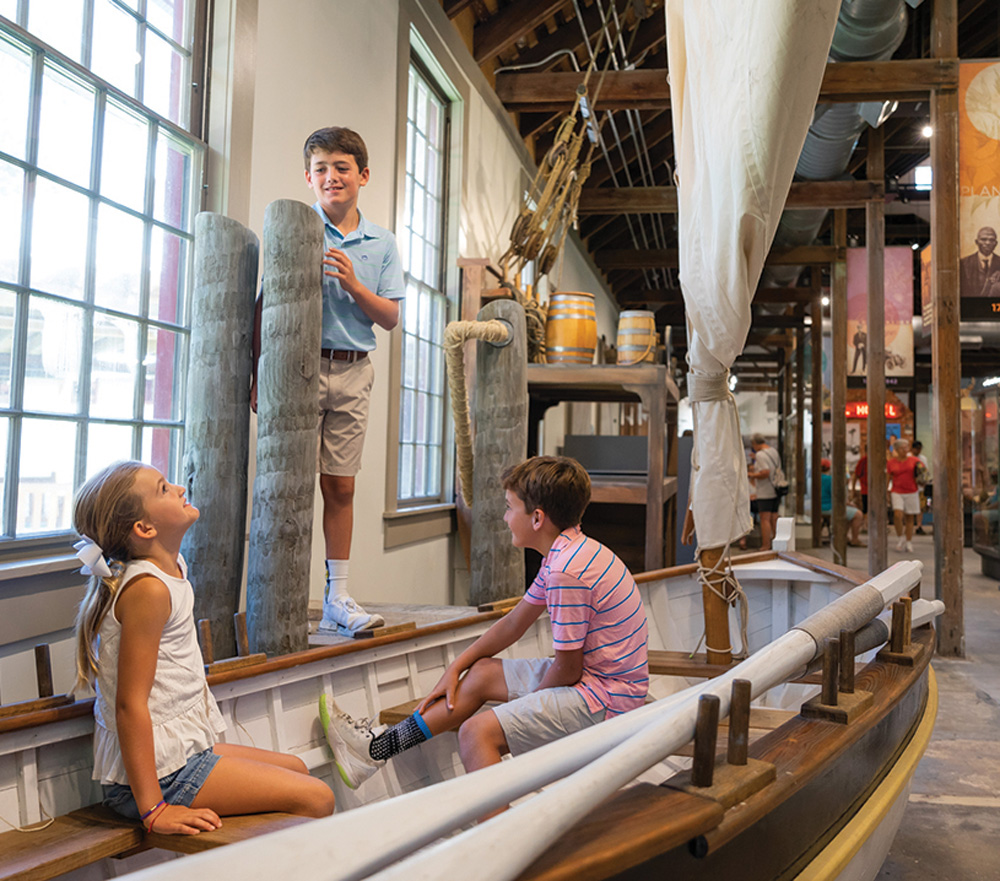 kids enjoying the Mosaic Museum inside