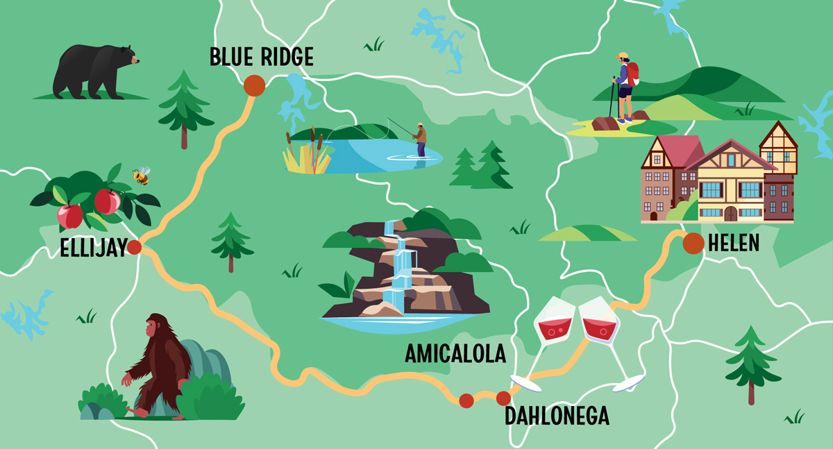 an illustration of a Georgia map