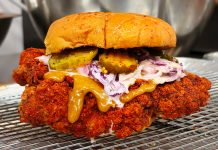 The verdict on 2 new Atlanta dining spots: Cuevacía and Pepper Roost Chili Fried Chicken The chicken sandwich at Pepper Roost with pickles, ginger slaw, and house-made sauce on a toasted potato bun