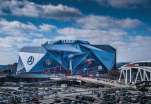 The Mercedes-Benz Stadium in Atlanta