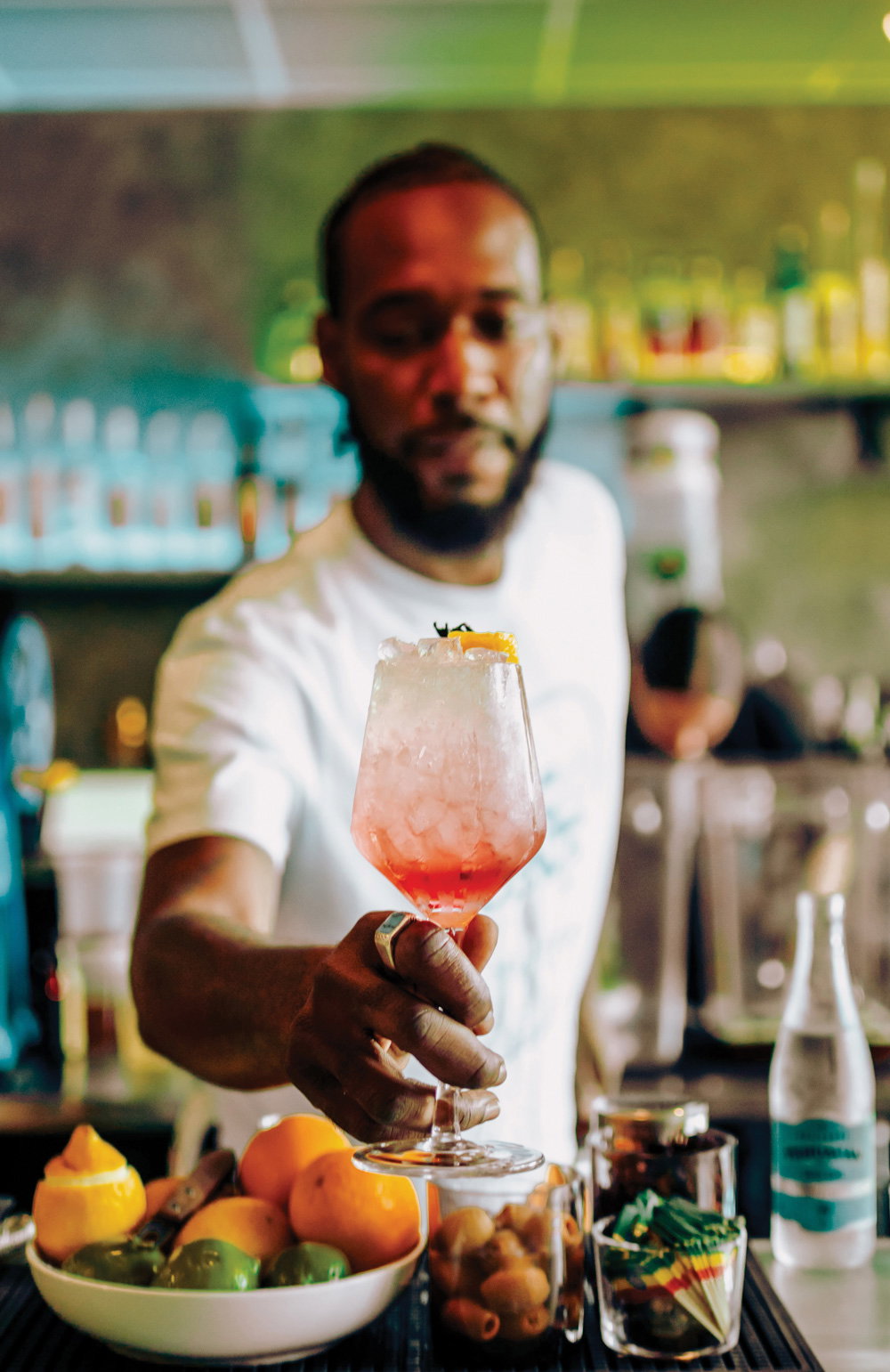 Kailonn Cooksey of Duo Lingo ATL serves an Ethiopia-inspired Sheba’s Whisper