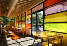 The verdict on 2 new Atlanta dining spots: Babygirl and Rumi’s Kitchen stained glass windows illuminate the inside of Babygirl's