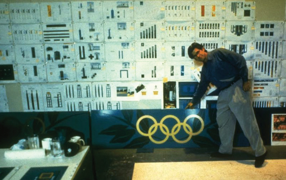 Brad Copeland at his Midtown office, which served as the Look of the Games design headquarters