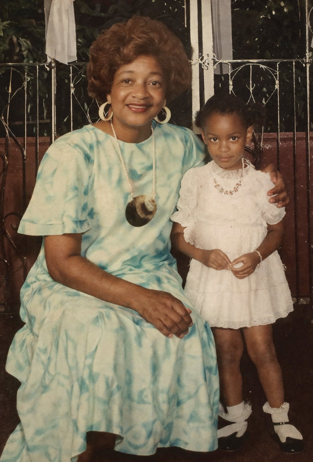 The author with her grandmother in 1993