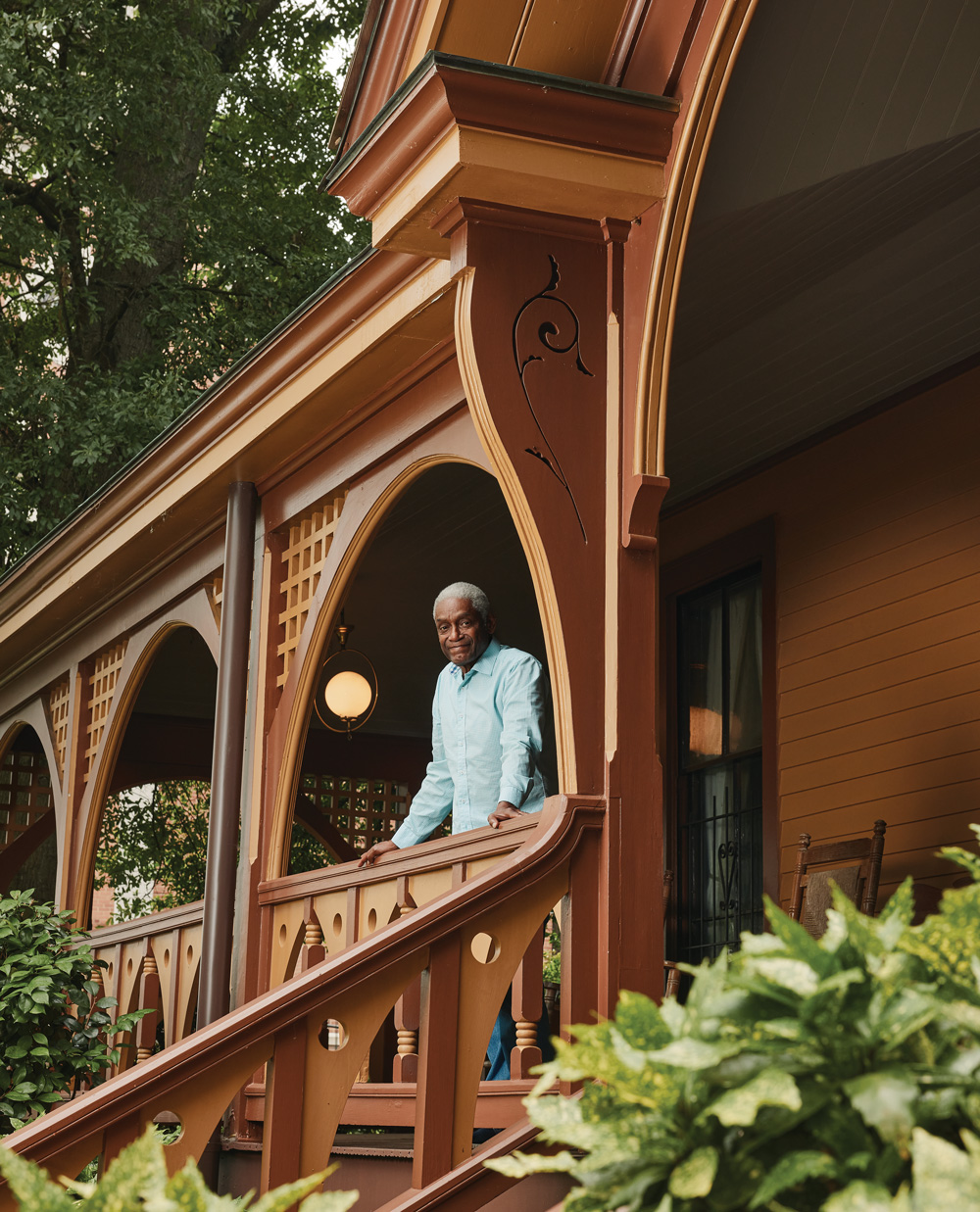 Robert Thompson on the front porch of The Wren’s Nest in the West End