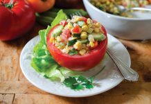 Virginia Willis shares her four go-to tomato recipes for peak summer stuffed summer tomato with herb aioli
