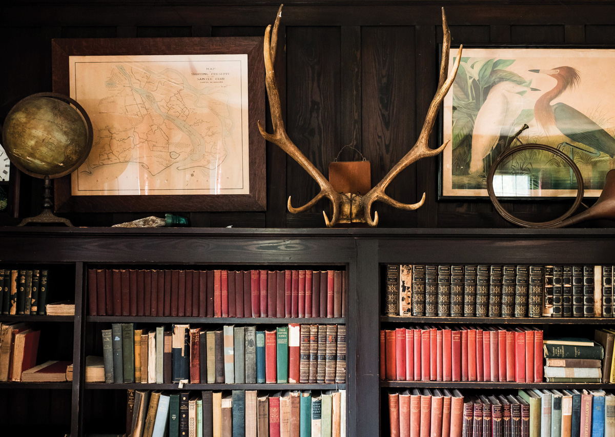 The Greyfield Inn's library contains century-old books