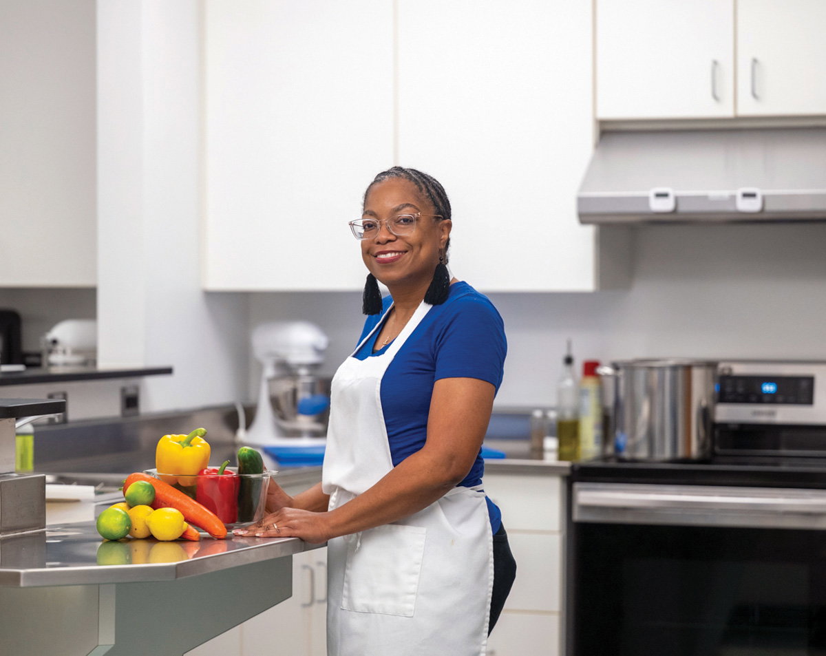 Graduate student Miranda Parham in GSU’s culinary medicine kitchen